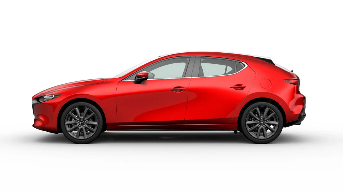 Mazda 3 2.5L e-Skyactiv G MHEV 140CV 6AT Centre-Line RD en renting para particulares — Lateral